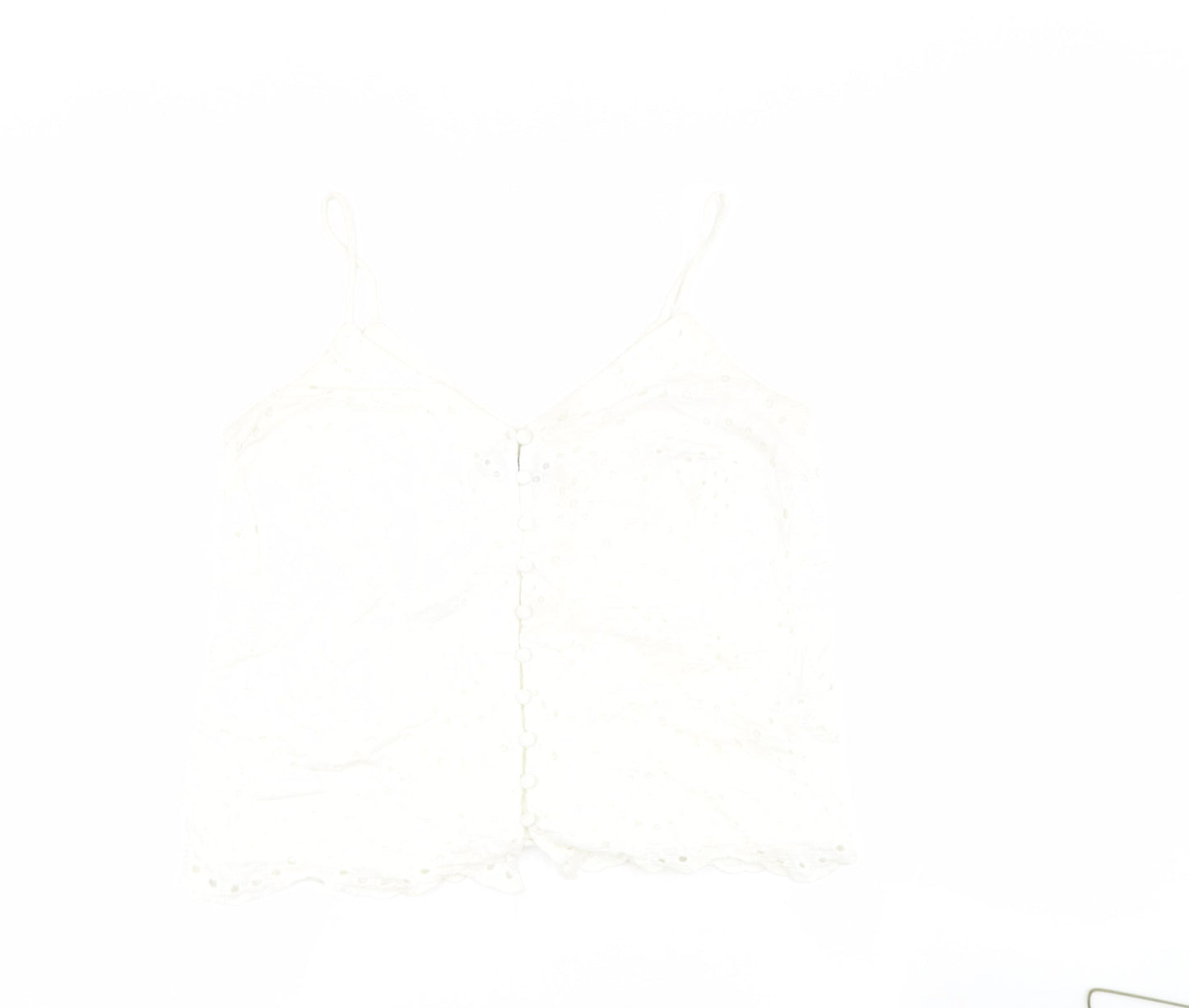 newlook Womens Beige  Cotton Basic T-Shirt Size 8 V-Neck