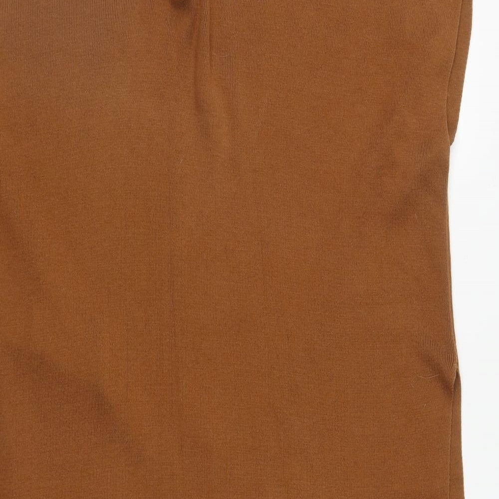Atmosphere Womens Brown V-Neck  Acrylic Cape Jumper Size S