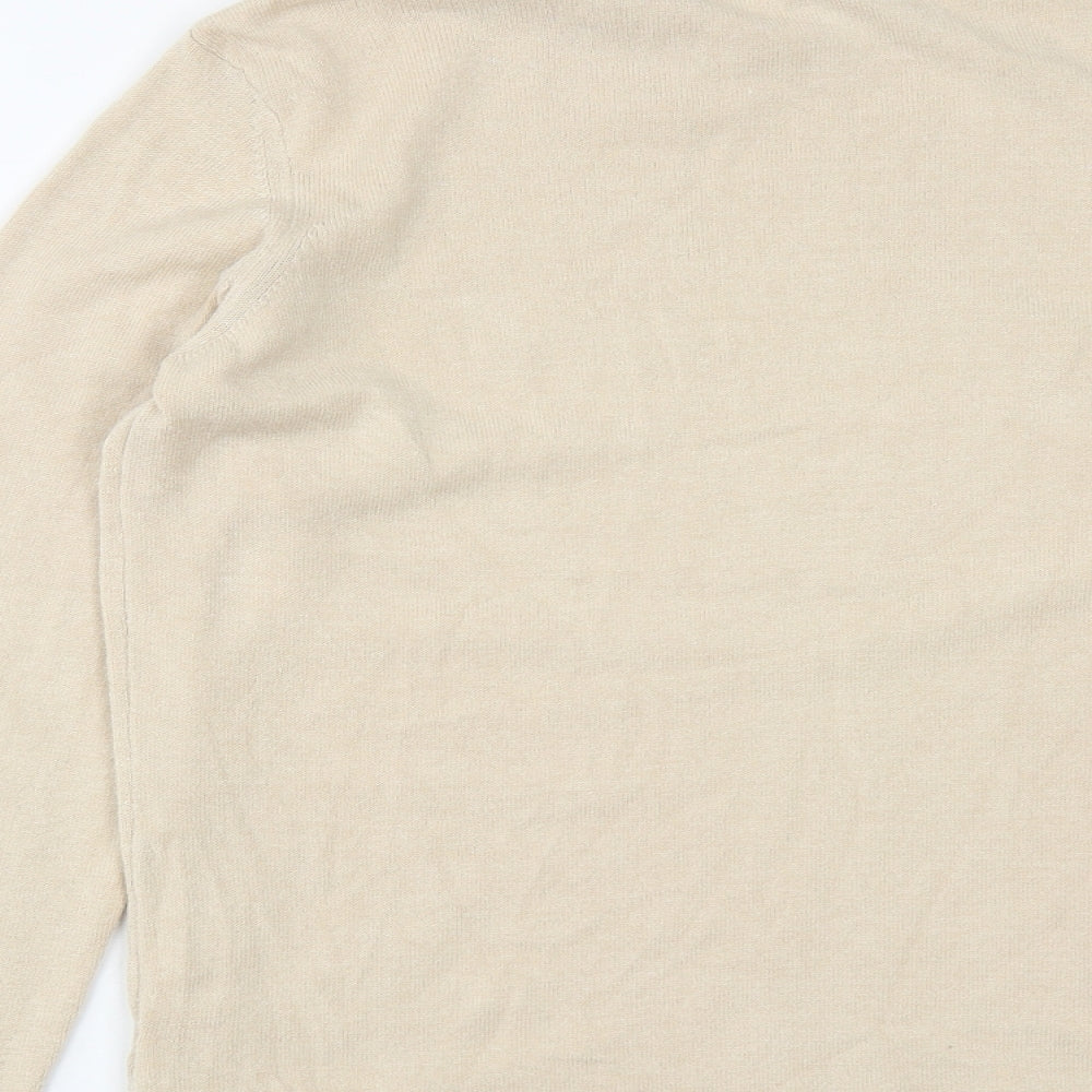 Mona Womens Beige High Neck  Modal Pullover Jumper Size 12