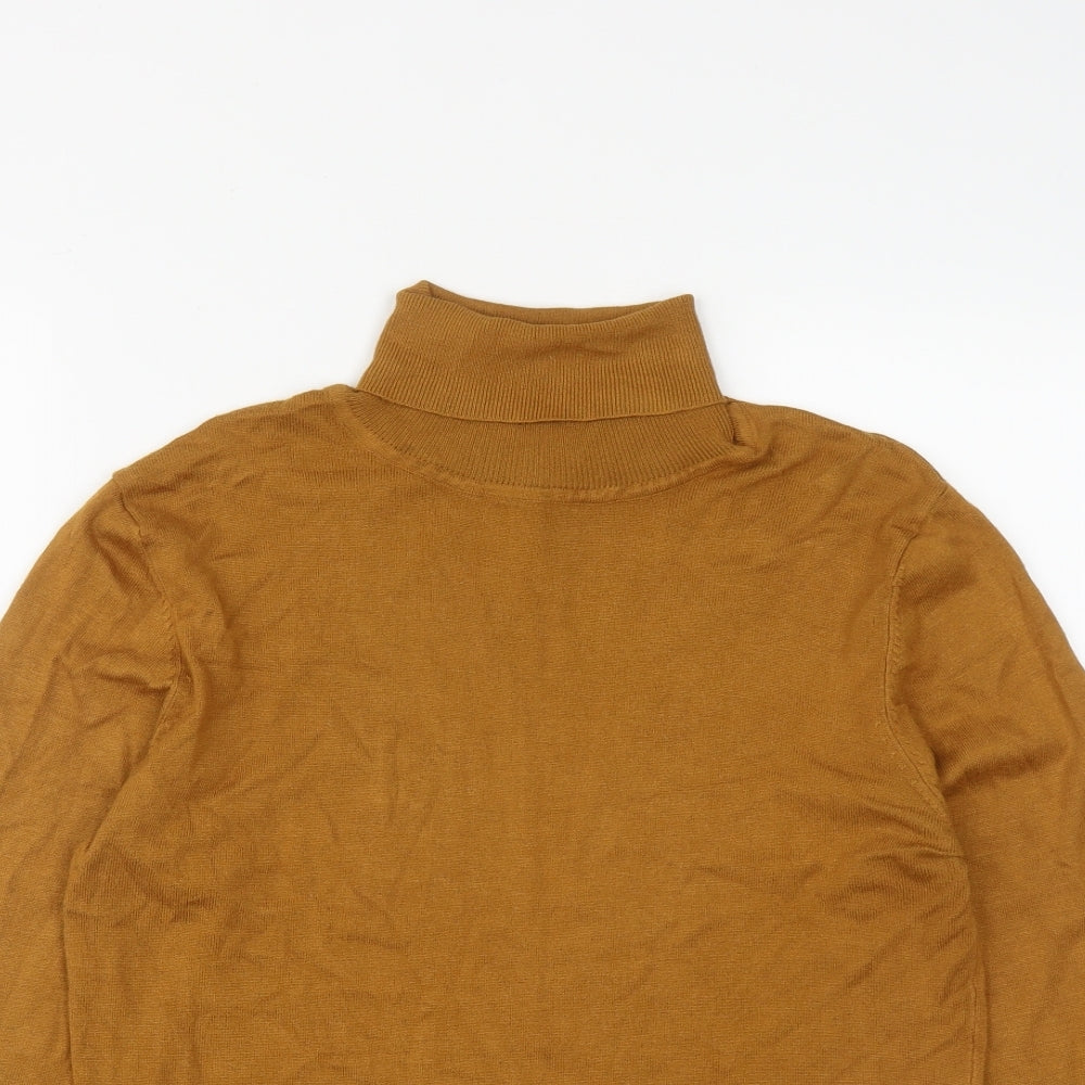 ICHI Womens Brown Roll Neck  Viscose Pullover Jumper Size L