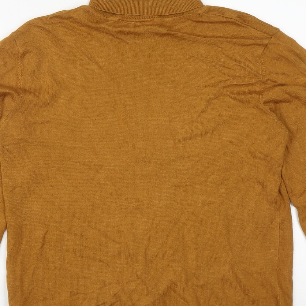 ICHI Womens Brown Roll Neck  Viscose Pullover Jumper Size L