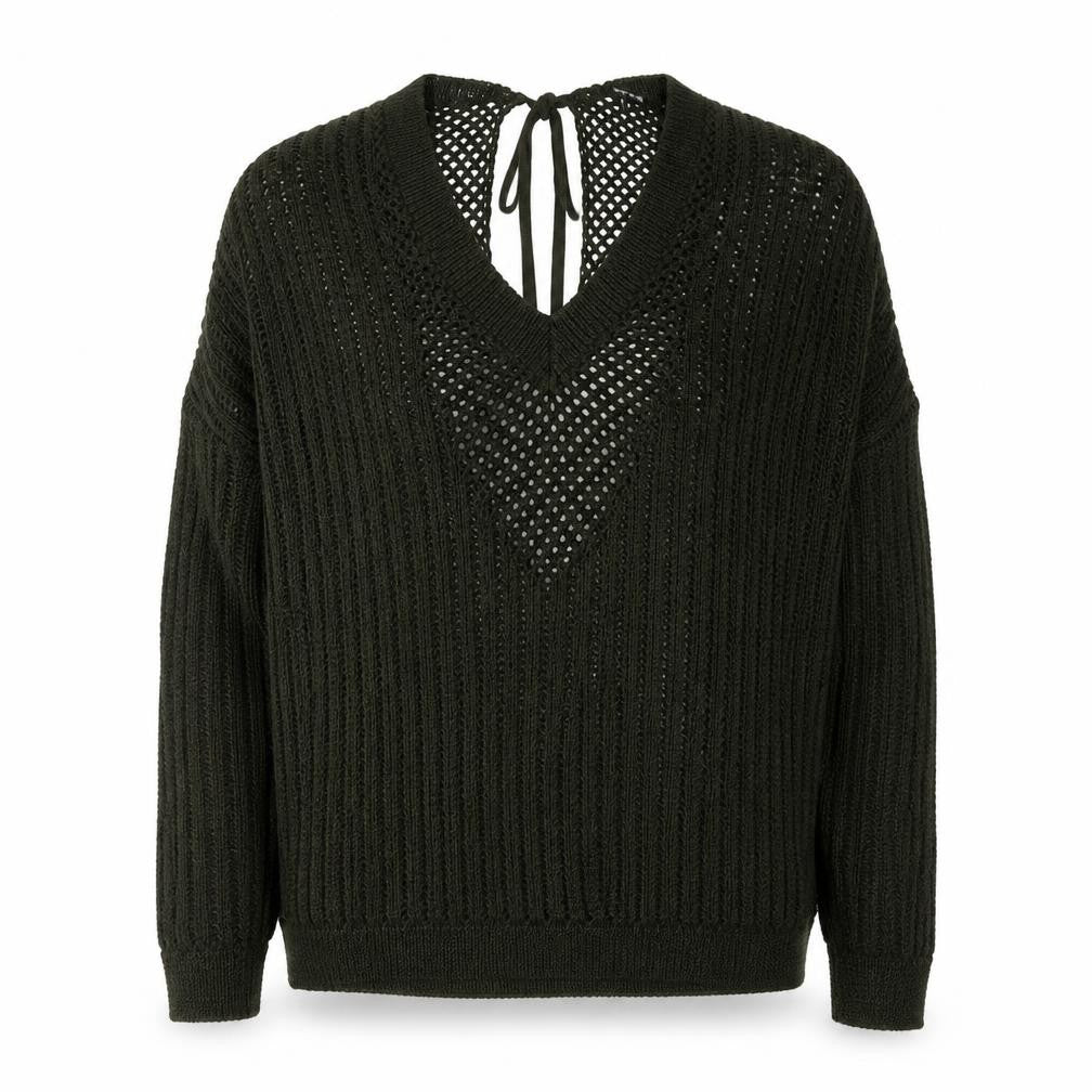 River Island Womens Green V-Neck  Acrylic Pullover Jumper Size 6