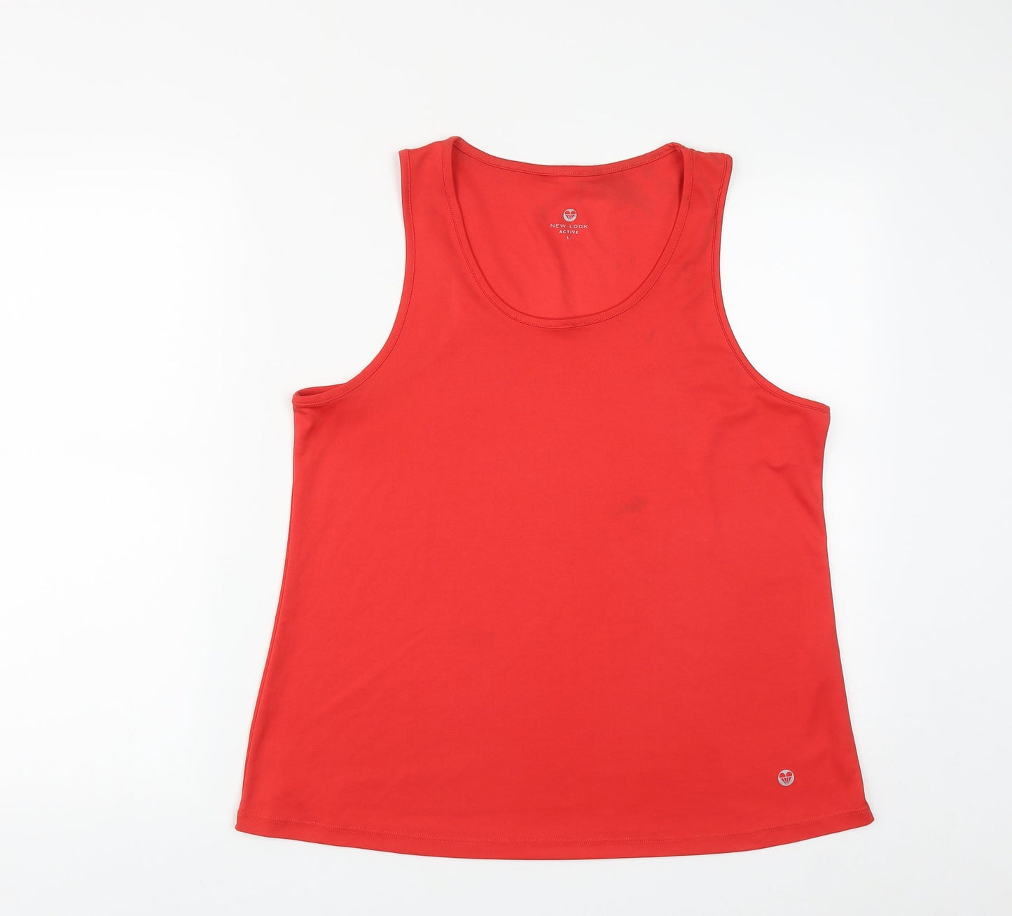 New Look Womens Red  Polyester Basic Tank Size L Round Neck
