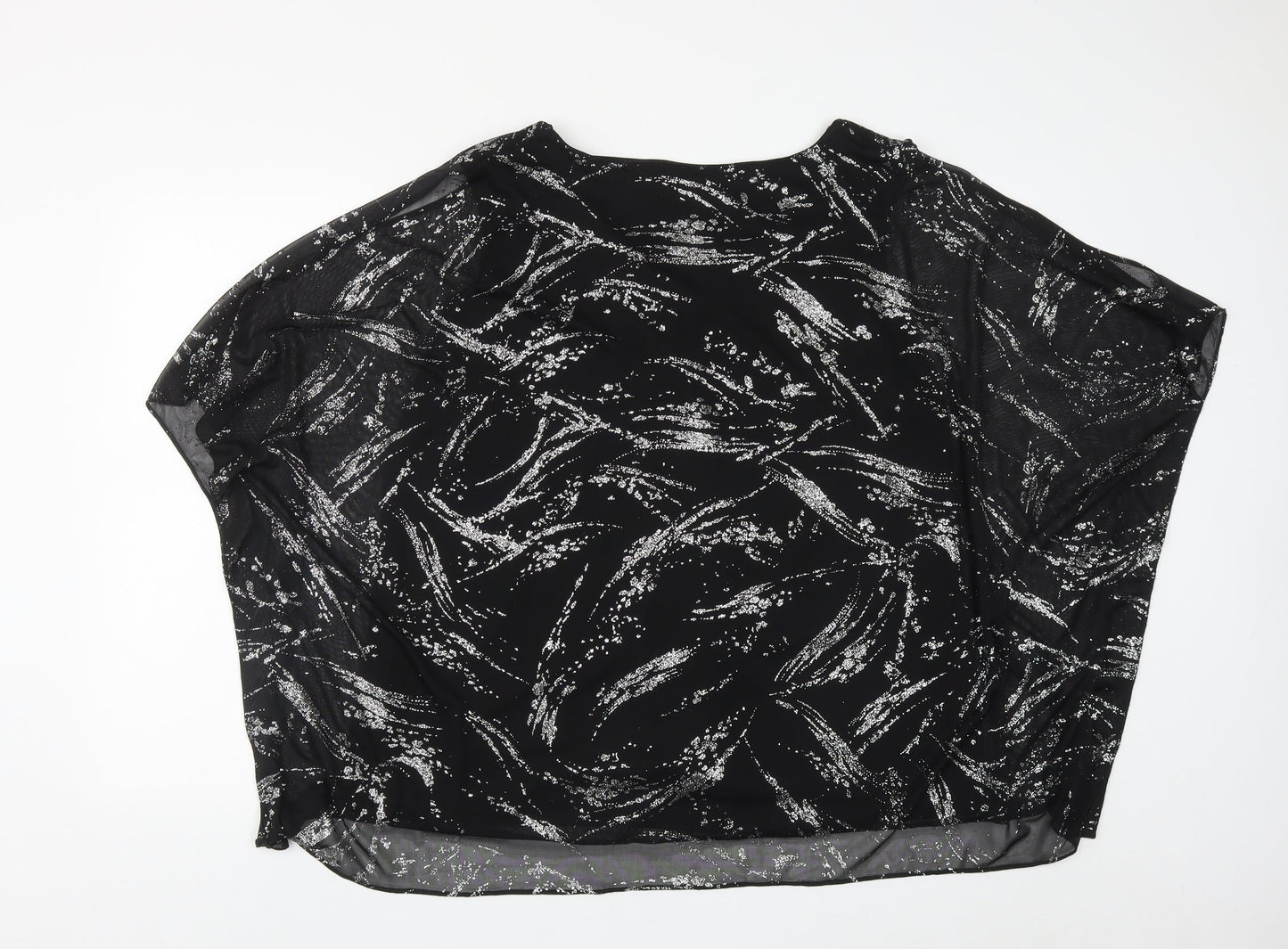 Gerard Womens Black Geometric Polyester Basic Blouse Size 20 V-Neck