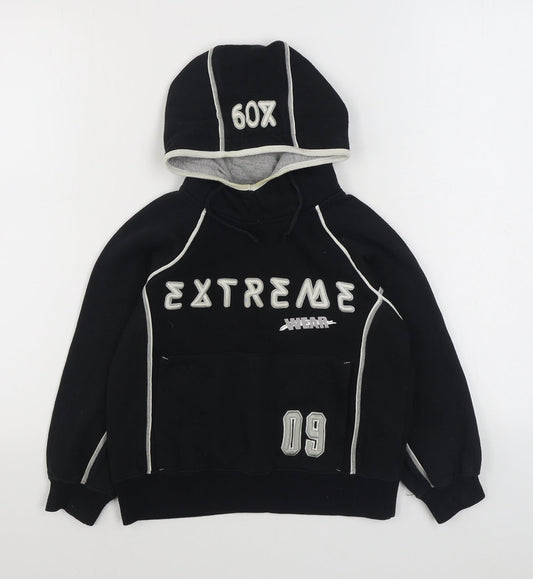 Protonic Boys Black  Cotton Pullover Hoodie Size 7-8 Years  Pullover