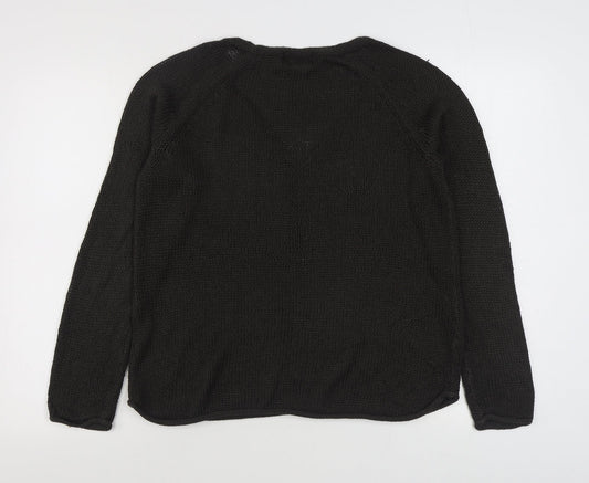 H&M Mens Brown V-Neck  Acrylic Pullover Jumper Size M