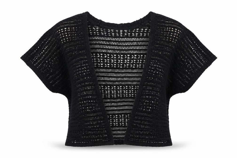 peacoks Womens Black V-Neck  Acrylic Cardigan Jumper Size M