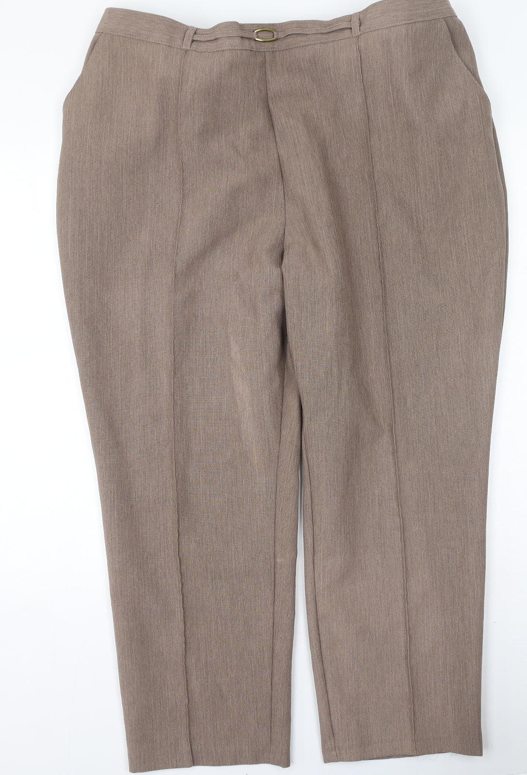 Marks and Spencer Womens Beige  Polyester Trousers  Size 20 L26 in Regular