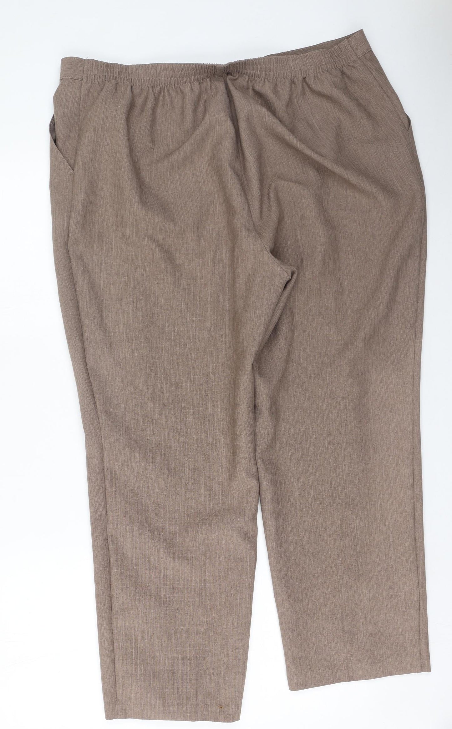 Marks and Spencer Womens Beige  Polyester Trousers  Size 20 L26 in Regular