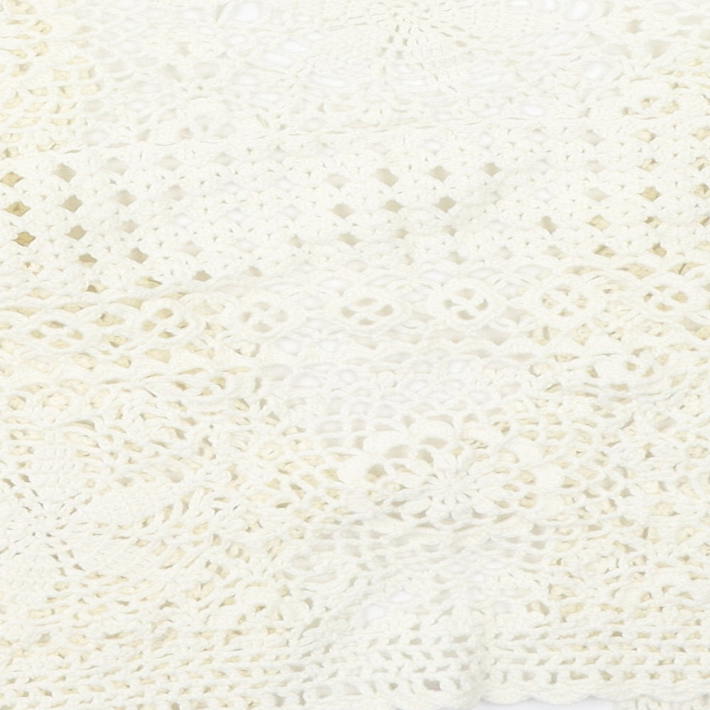 Cc Womens Beige Round Neck  Cotton Cardigan Jumper Size M