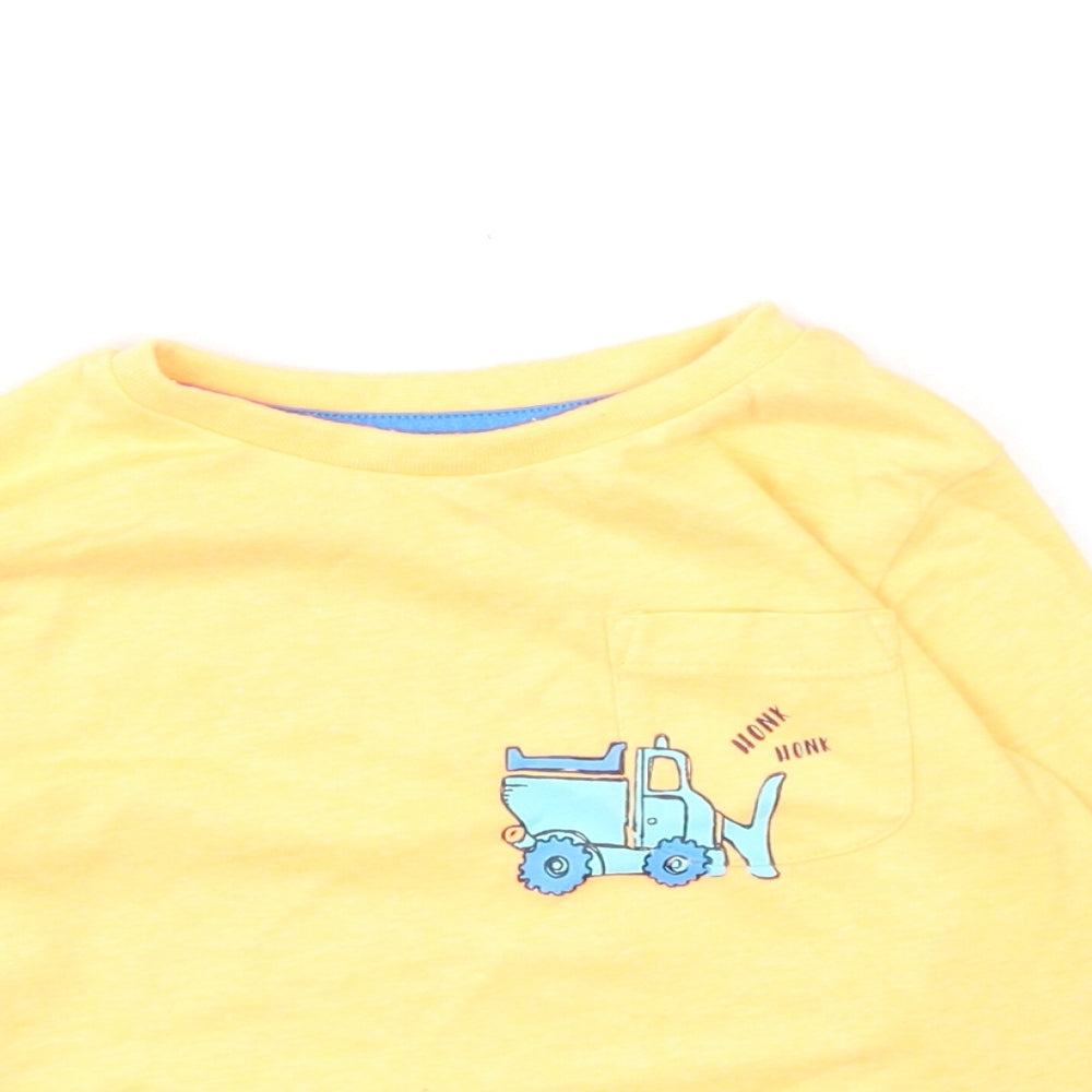 Dunnes Stores Boys Orange  Cotton Basic Casual Size 12-18 Months Round Neck
