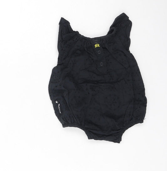 Babyk Girls Black  Cotton Romper Outfit/Set Size 0-3 Months