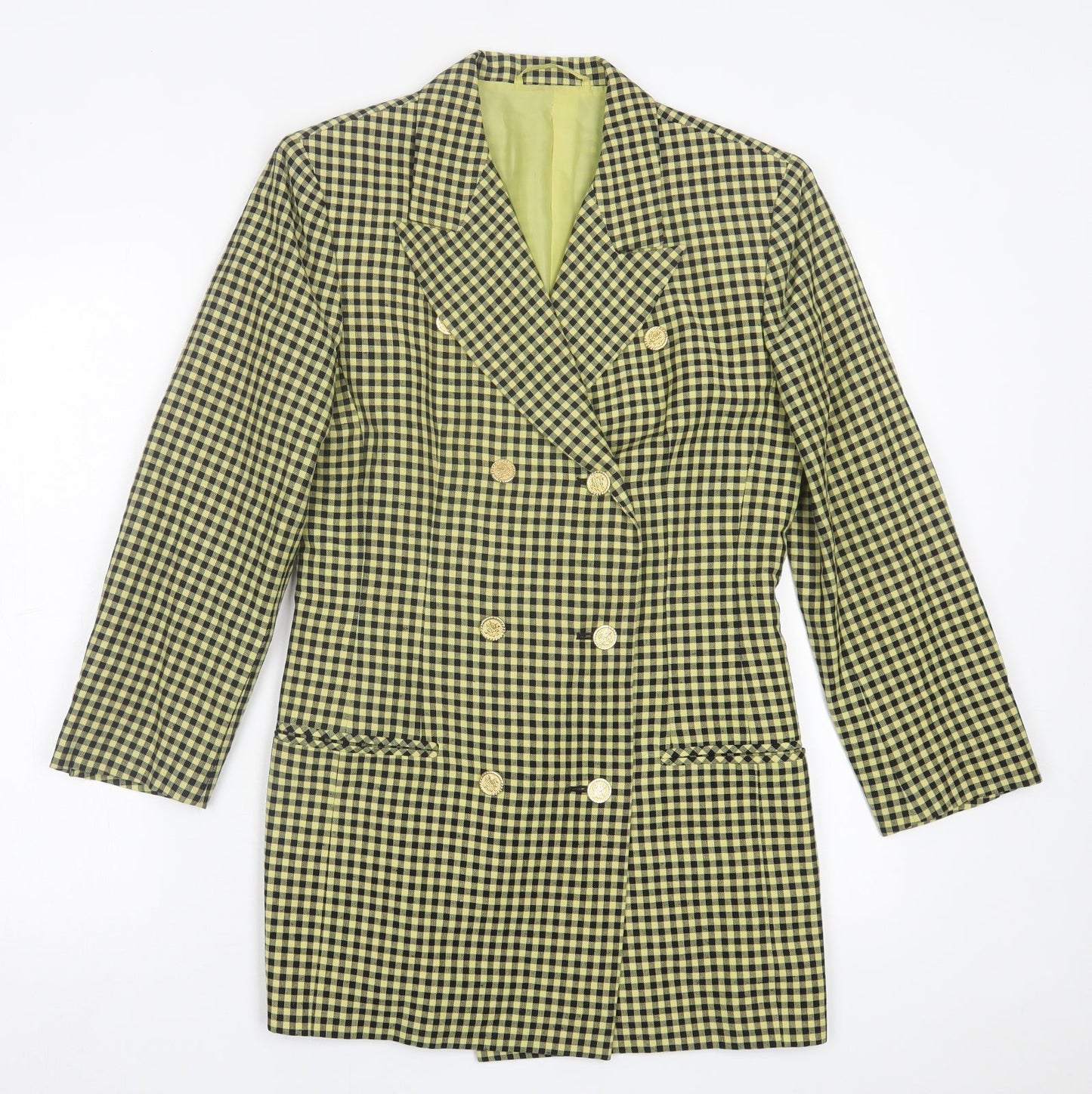 Country Casuals Womens Green Plaid  Jacket  Size 8  Button