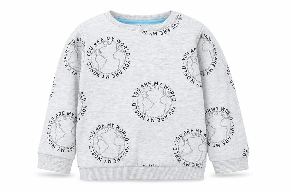 F&F Boys Grey  Cotton Basic T-Shirt Size 9-12 Months Crew Neck Pullover - You Are My World