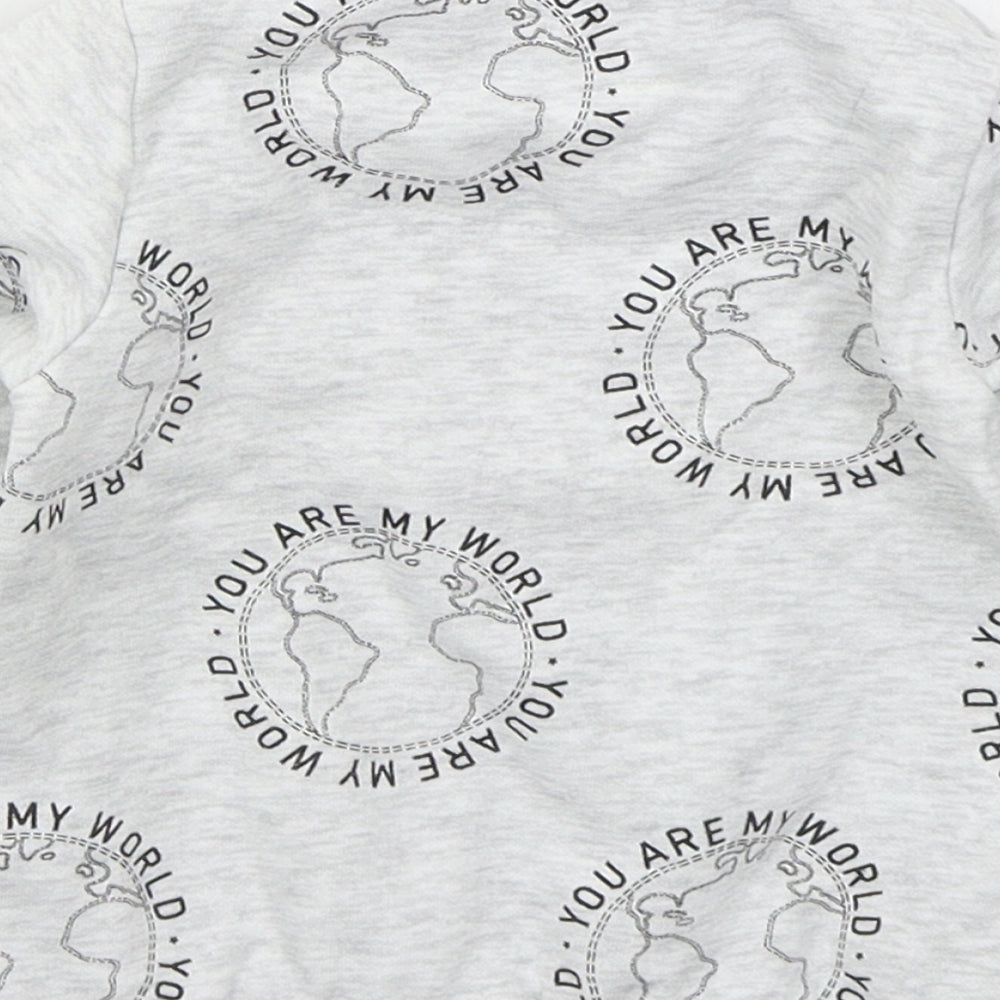 Fred & Flo Boys Grey  Cotton Basic T-Shirt Size 9-12 Months Crew Neck Pullover - You Are My World