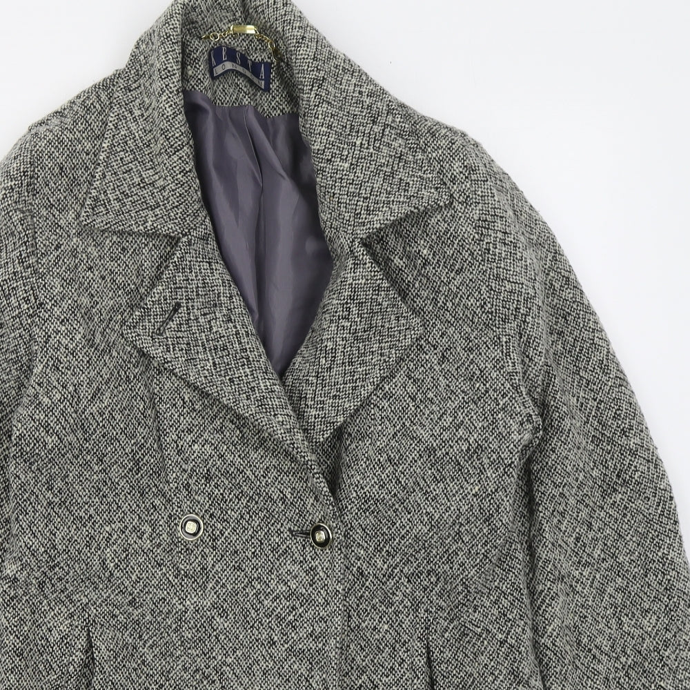 Kesta London Womens Grey   Pea Coat Coat Size 10  Button