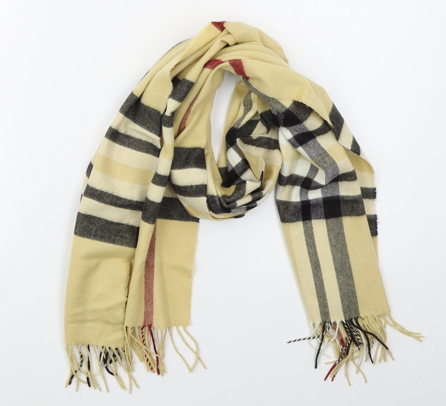 Linea Womens Beige Check Acrylic  Scarf