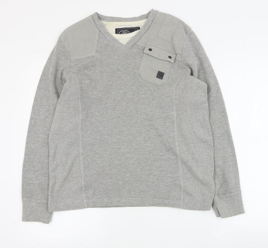 Dissident Mens Grey  Cotton Pullover Sweatshirt Size M