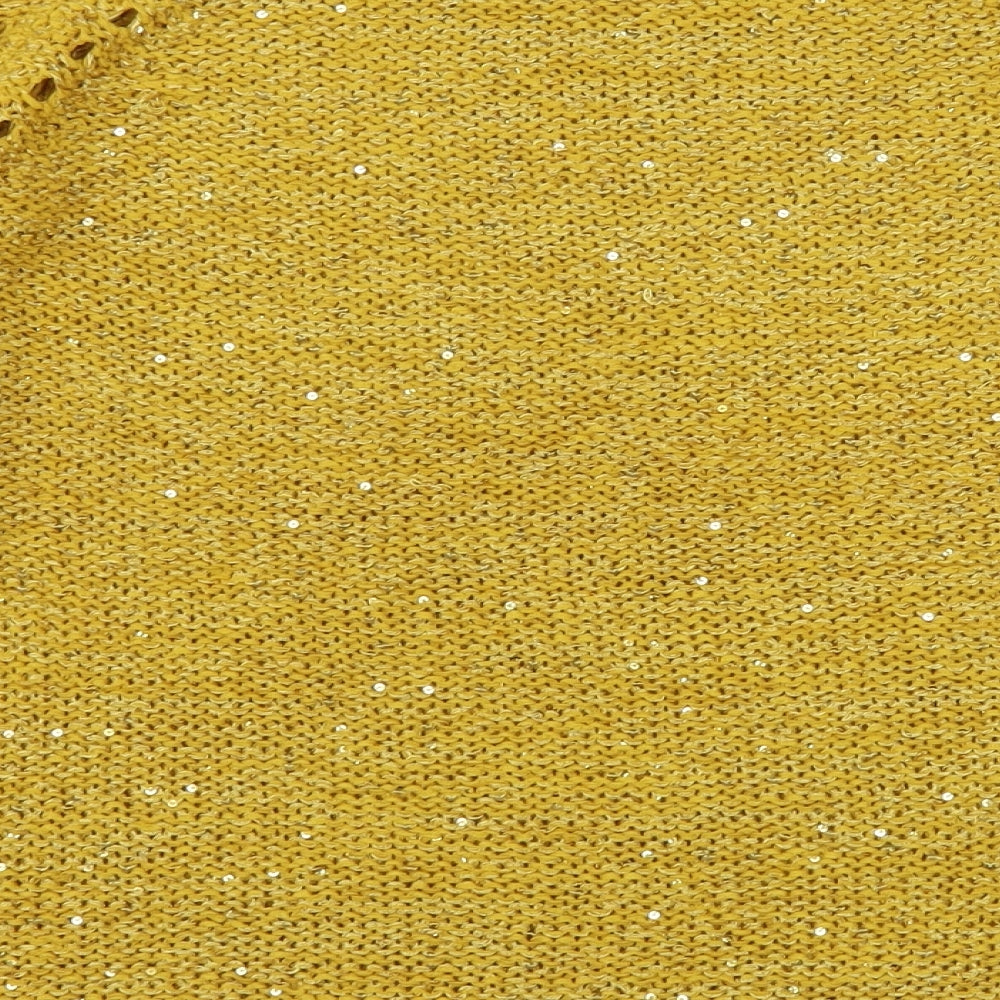 Pebble Bay Womens Yellow Round Neck  Polyester Pullover Jumper Size S
