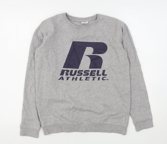 Russell Athletic Boys Grey  Cotton Pullover Sweatshirt Size 12-13 Years