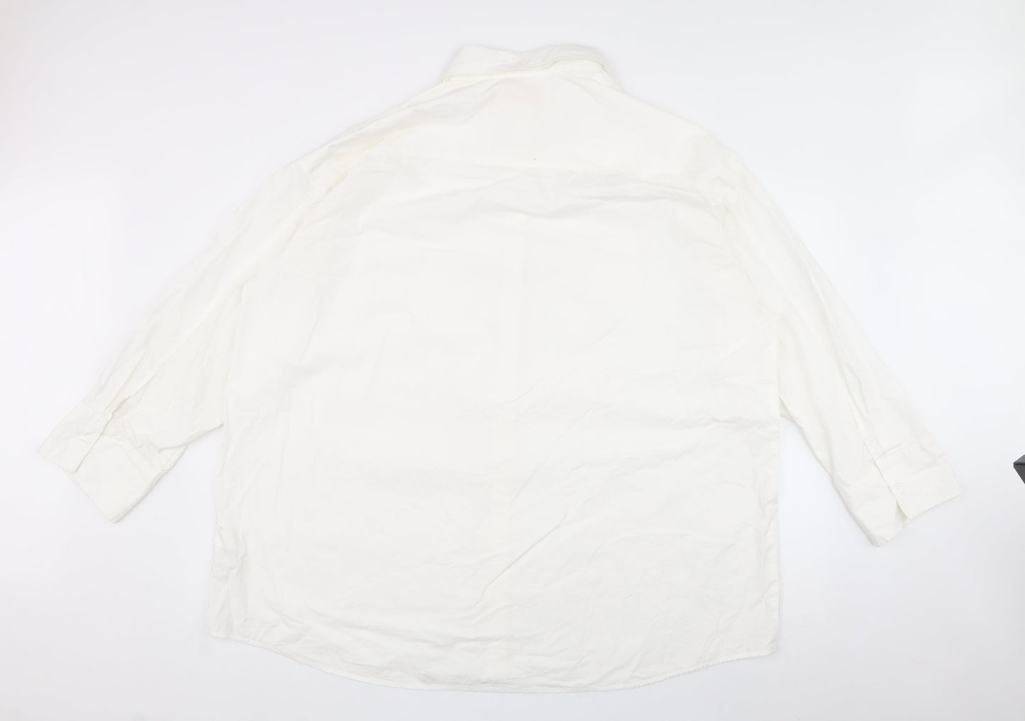 h&m  Mens White  Cotton  Button-Up Size XL Collared