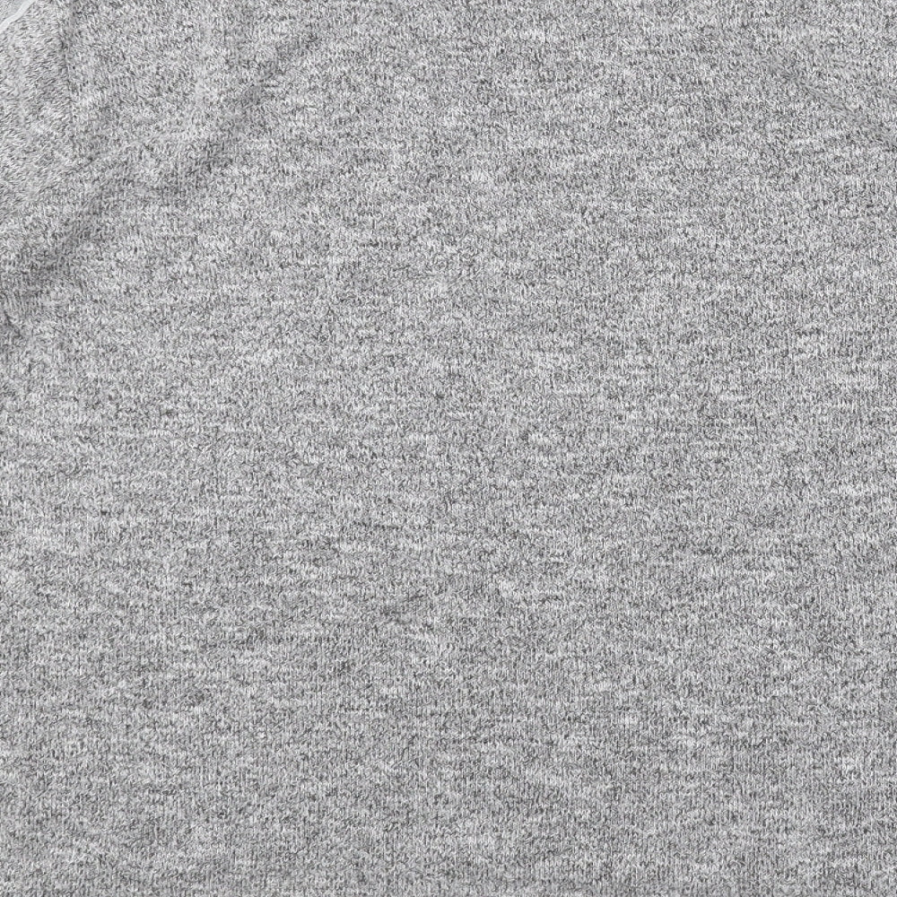 Dorothy Perkins Womens Grey  Polyester Basic T-Shirt Size 10 Round Neck - Lace sleeve