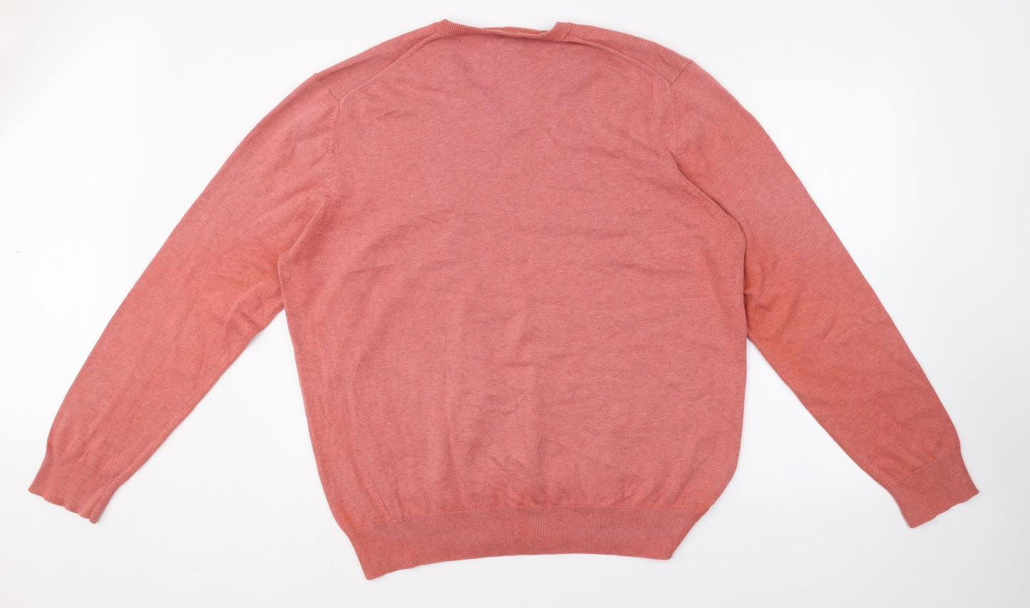 Marks and Spencer Womens Pink V-Neck  Cotton Pullover Jumper Size 2XL