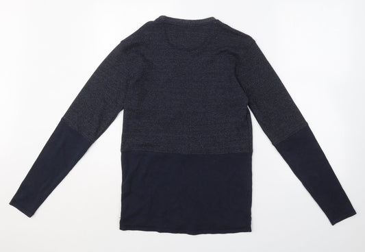 Twisted Soul Mens Blue Round Neck  Cotton Pullover Jumper Size S