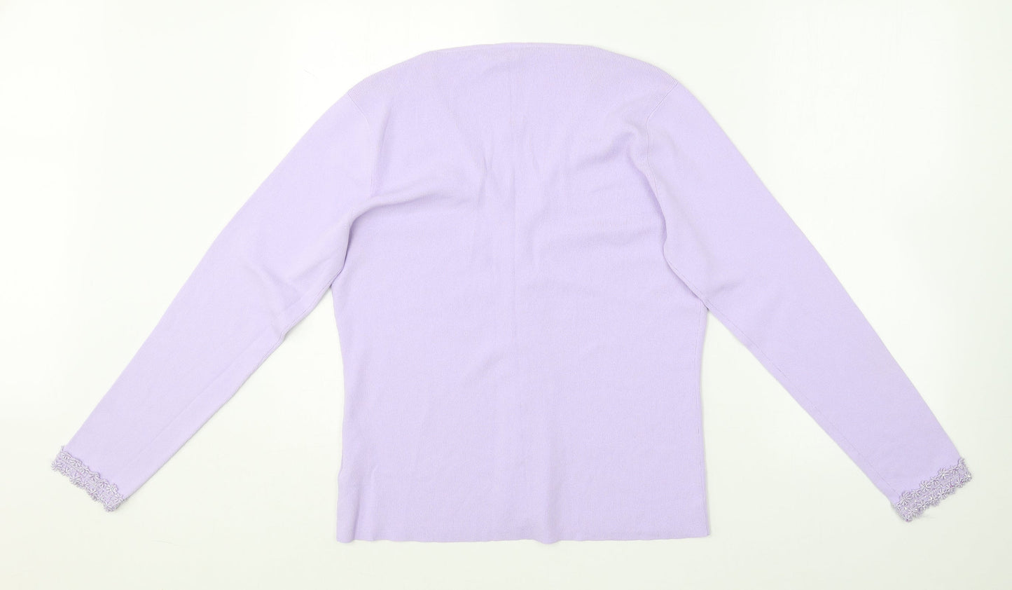 Alibi Womens Purple V-Neck  Viscose Pullover Jumper Size 16