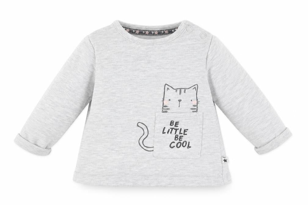 F&F  Grey  Cotton Pullover Polo Size 0-3 Months Round Neck