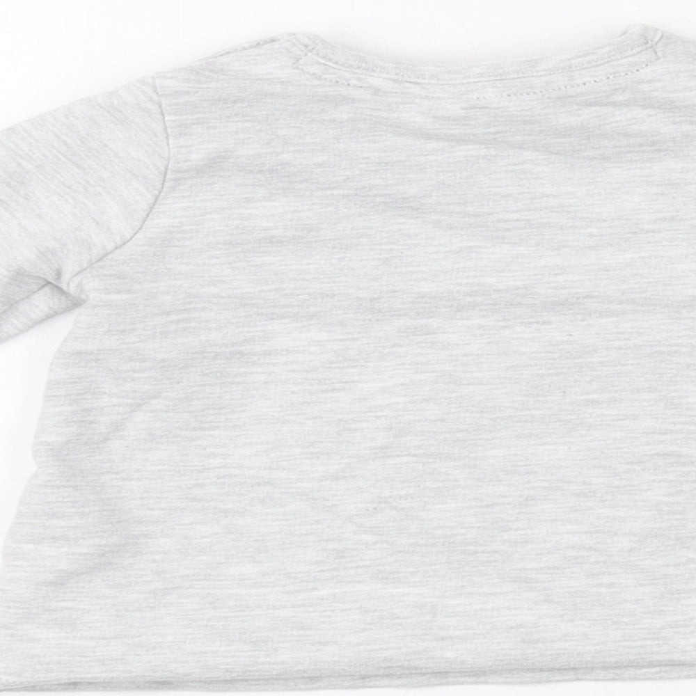 F&F  Grey  Cotton Pullover Polo Size 0-3 Months Round Neck