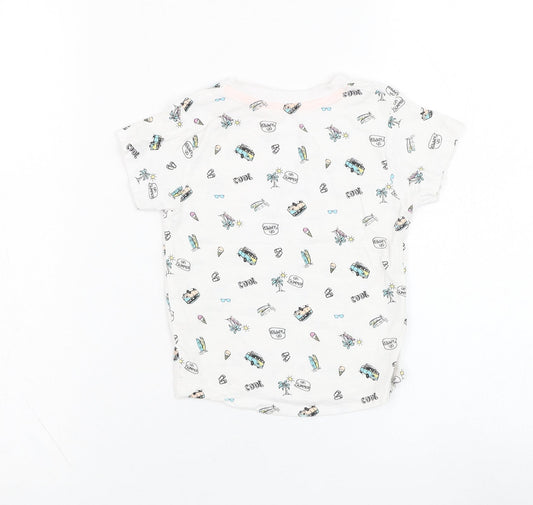 Matalan Boys White  Cotton Basic T-Shirt Size 12-18 Months Round Neck Pullover - Summer