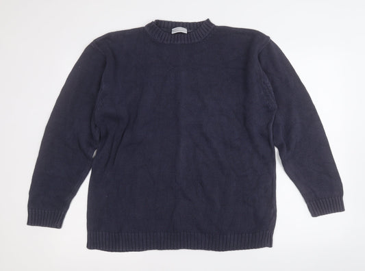 Essentials Womens Blue  Cotton Pullover Sweatshirt Size 18