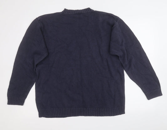 Essentials Womens Blue  Cotton Pullover Sweatshirt Size 18