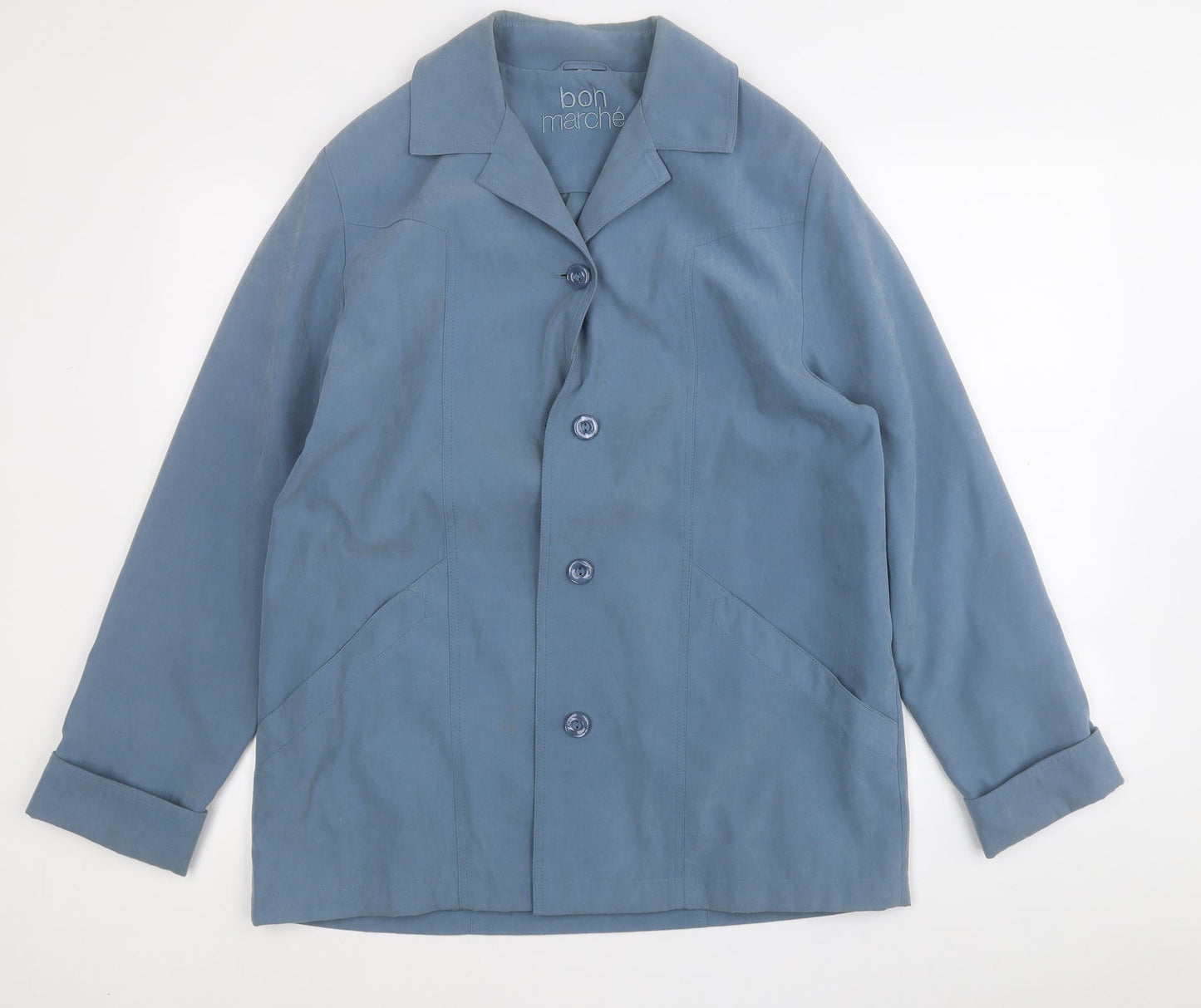 Bonmarché Womens Blue   Trench Coat Coat Size 14  Hook & Eye