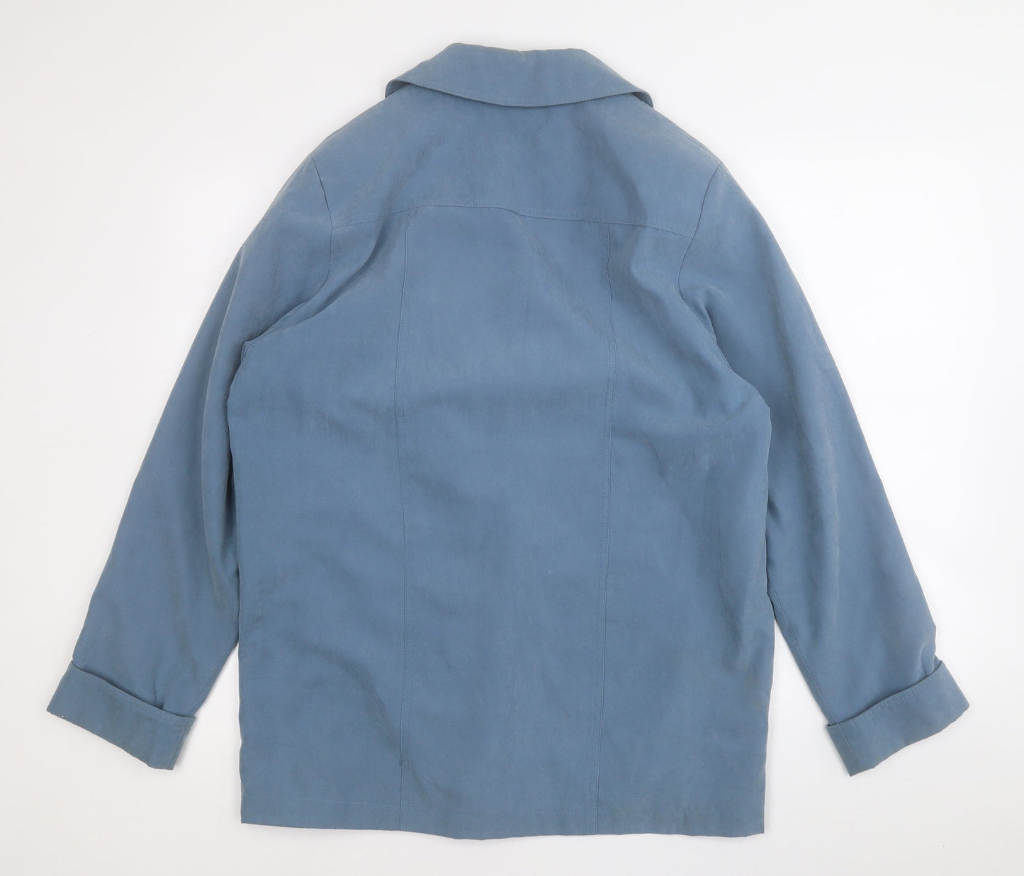 Bonmarché Womens Blue   Trench Coat Coat Size 14  Hook & Eye