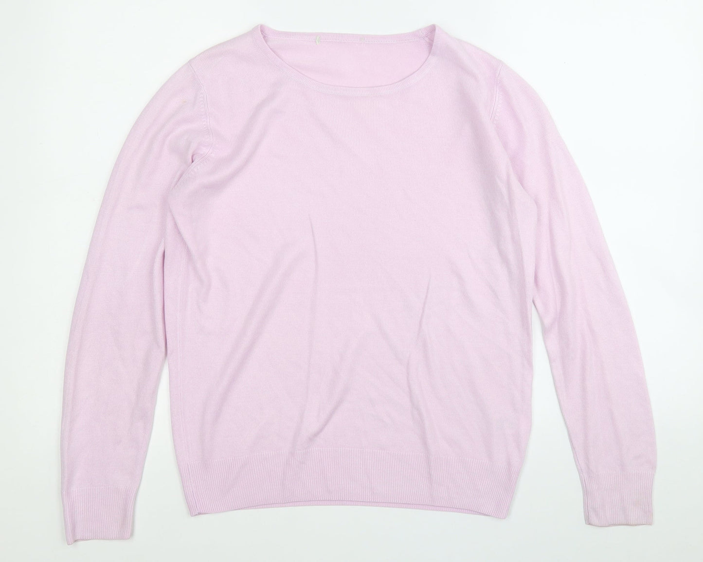 Marks and Spencer Womens Purple Round Neck  Acrylic Pullover Jumper Size 10