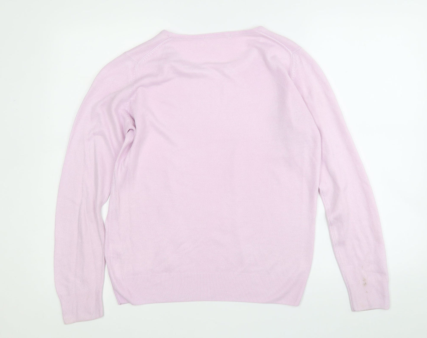Marks and Spencer Womens Purple Round Neck  Acrylic Pullover Jumper Size 10