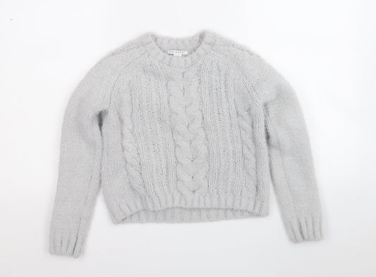 Primark Girls Grey Round Neck  Polyester Pullover Jumper Size 10-11 Years