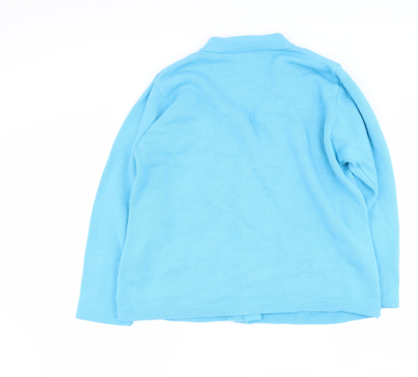 Florida Womens Blue V-Neck  Acrylic Cape Jumper Size M