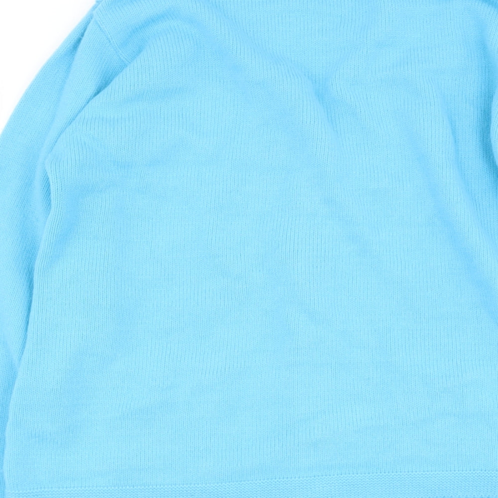 Florida Womens Blue V-Neck  Acrylic Cape Jumper Size M