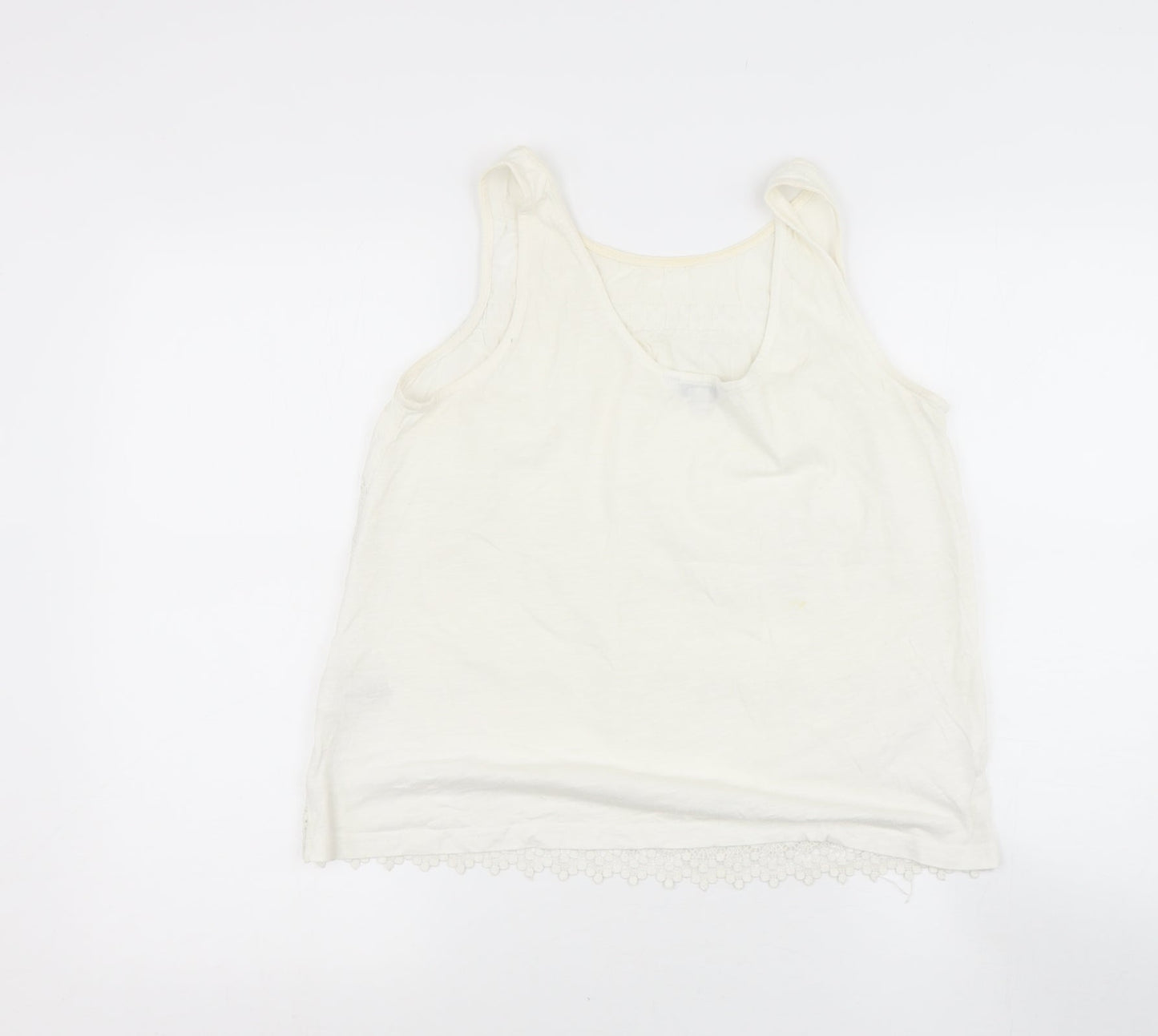 NEXT Womens Beige  Cotton Basic Blouse Size 12 Round Neck