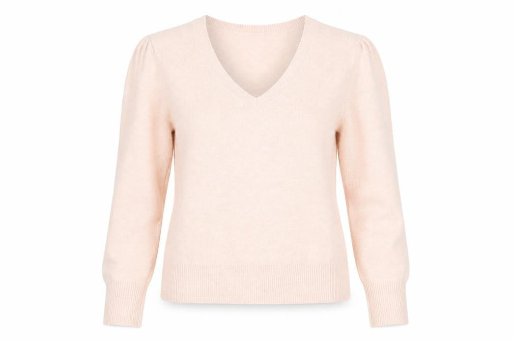 Marks and Spencer Womens Pink V-Neck  Cotton Pullover Jumper Size 12