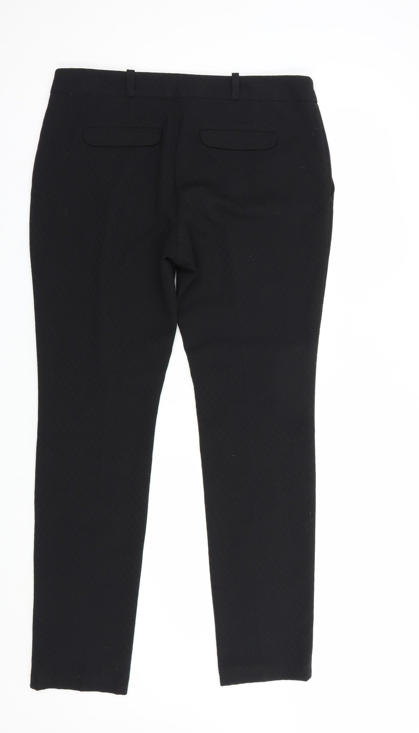 NEXT Womens Black  Polyester Dress Pants Trousers Size 10 L30 in Regular Hook & Loop