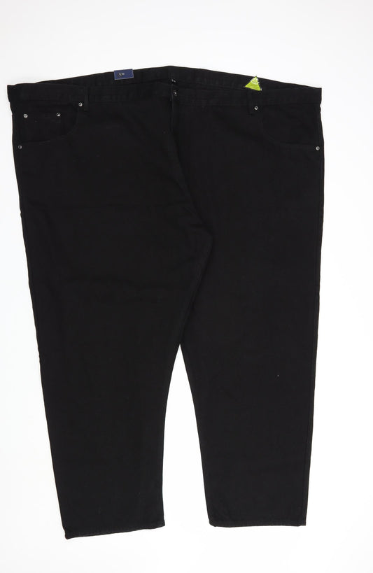Blue Circle Womens Black  Cotton Straight Jeans Size 61 in L30 in Regular Button