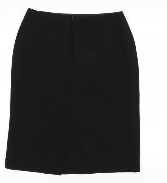 Skopes Womens Black  Polyester Straight & Pencil Skirt Size 10   Zip