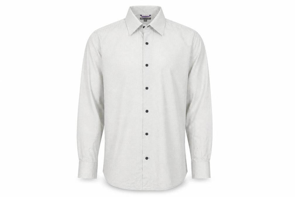 Gap  Mens Grey Geometric Cotton  Button-Up Size L Collared Button