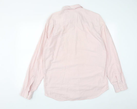 Gap Mens Pink  Polyester  Button-Up Size L Collared Button