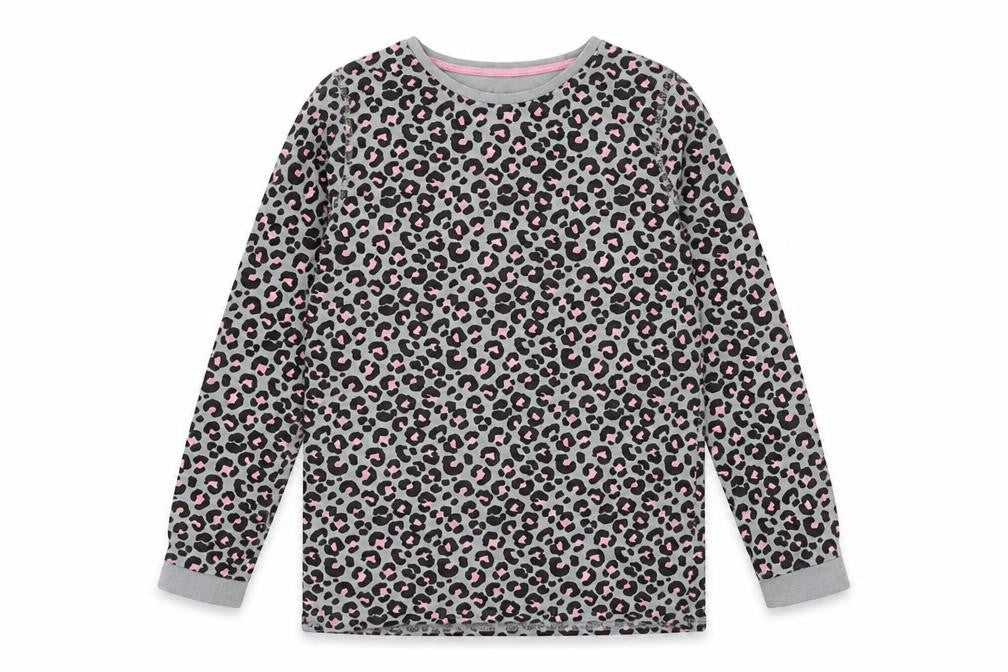 Marks and Spencer Girls Grey Geometric Cotton Pullover Sweatshirt Size 12-13 Years
