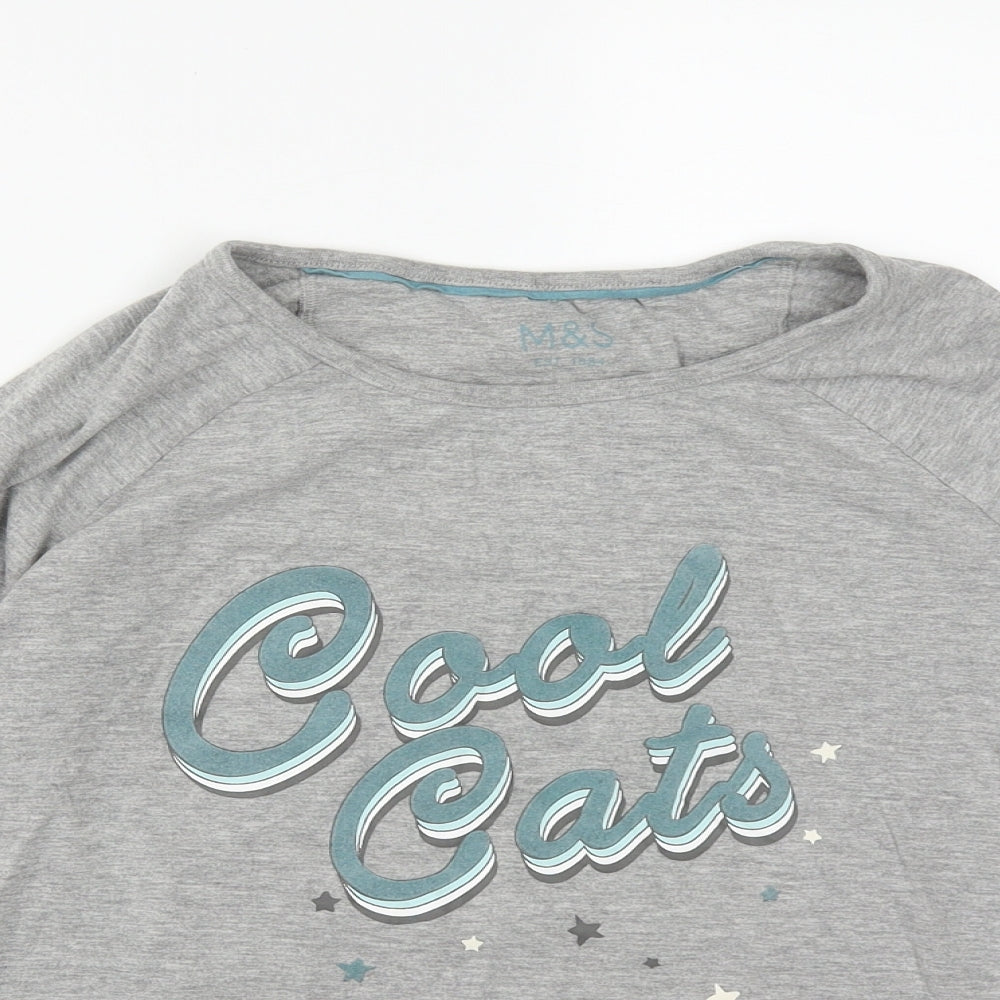 Marks and Spencer Womens Grey  Polyester Pullover Sweatshirt Size M   - Cool Cat